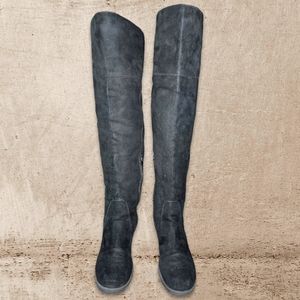 Women's Sun & Stone Knee High Black Suede Boots Size 9.5